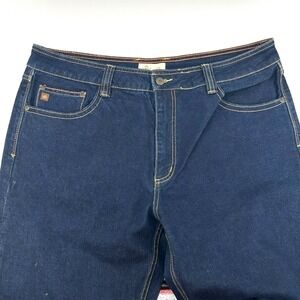 The Territory Ahead Relaxed Fit Dark Wash Denim Jeans Men 36x34 Slight Leg Taper